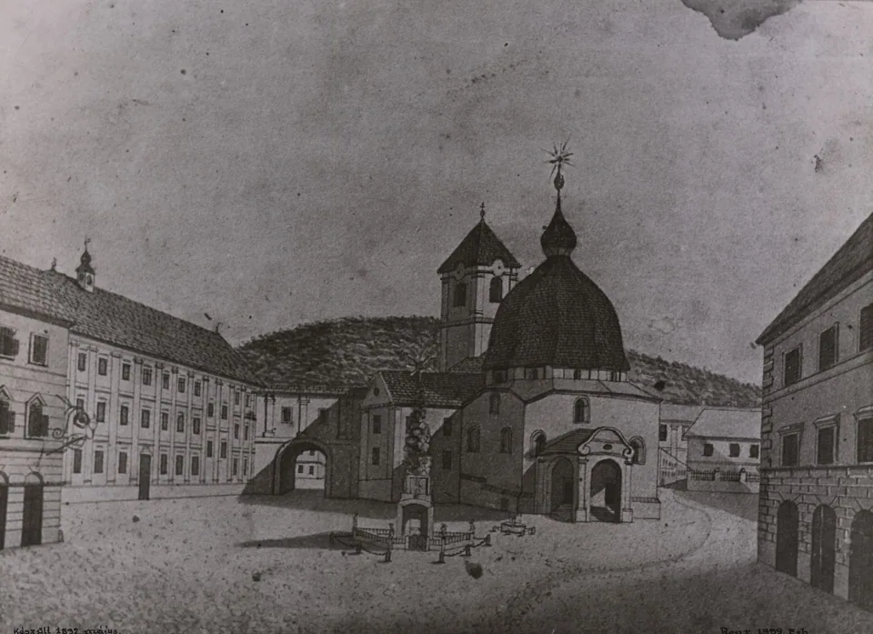 Egy 19. századi grafika Pécs híres dzsámijáról