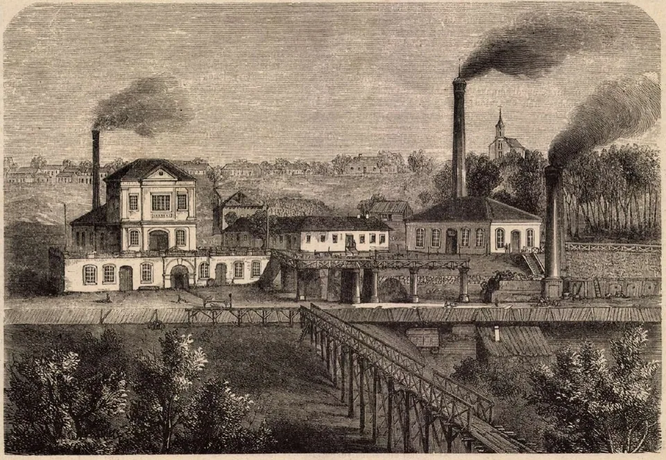 Pécsbányatelep látképe 1868 körül