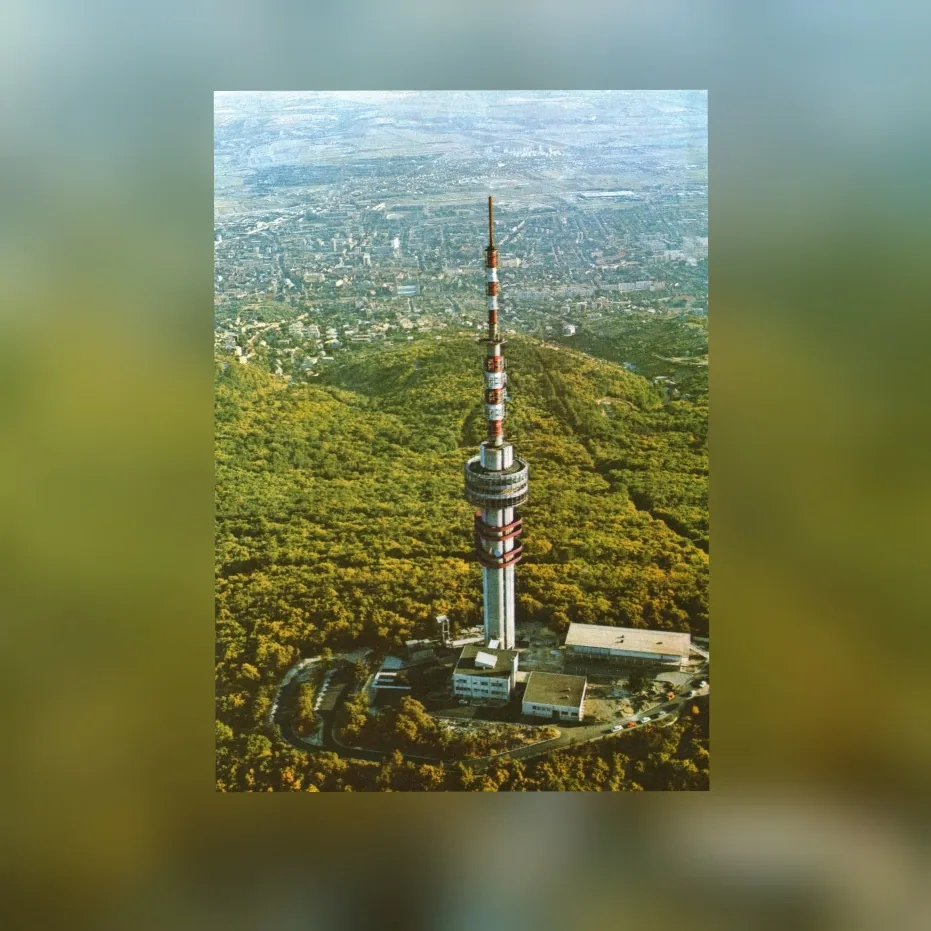 A pécsi tévétorony az 1980-as években