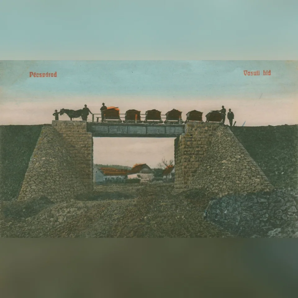 A pécsváradi vasúti híd az 1920-as években
