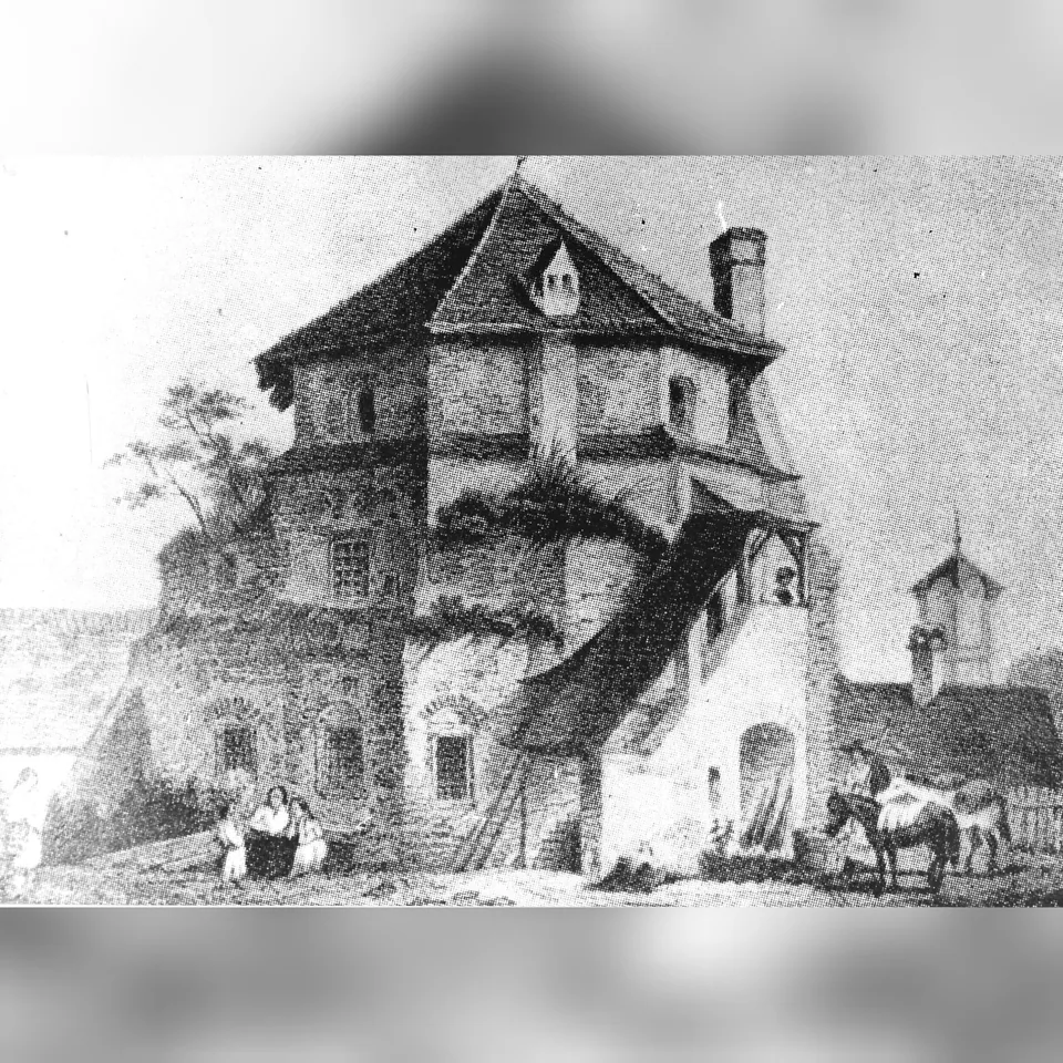 Malkocs bég dzsámija Siklóson, Ludwig Rohbock rajzművész 1856–1863 között készült alkotásán