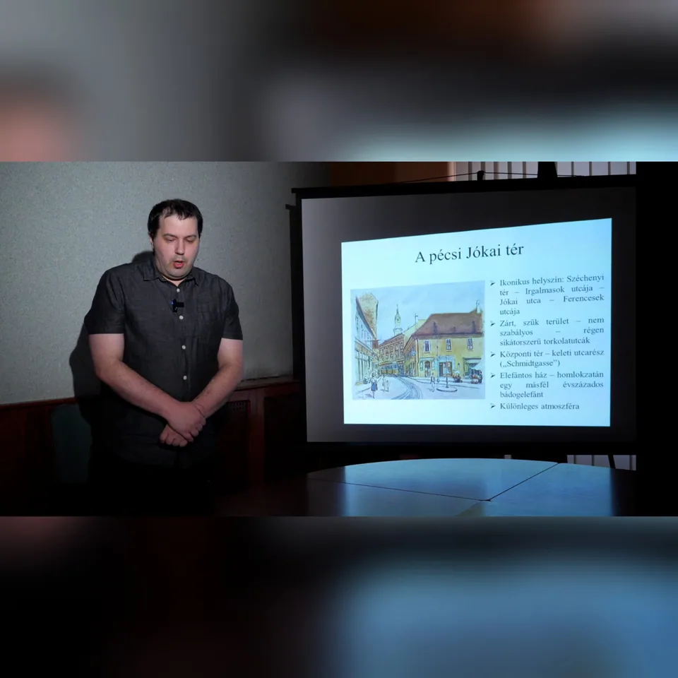 Szalánczi Krisztián: Másfél évszázada őrzi a teret a bádogelefánt. A pécsi Jókai tér története – konferencia-előadás (videó)