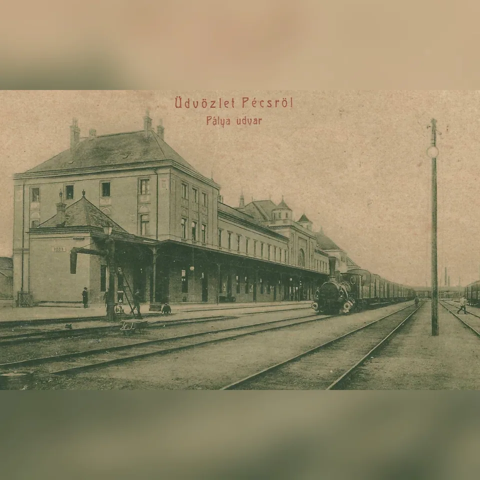 A pécsi pályaudvar az 1910-es években