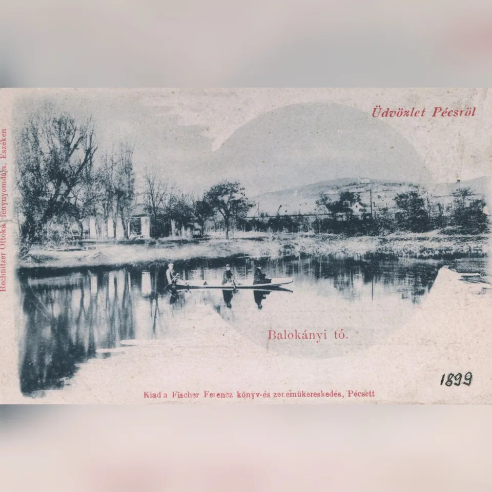 A balokányi tó 1899-ben, korabeli képeslapon