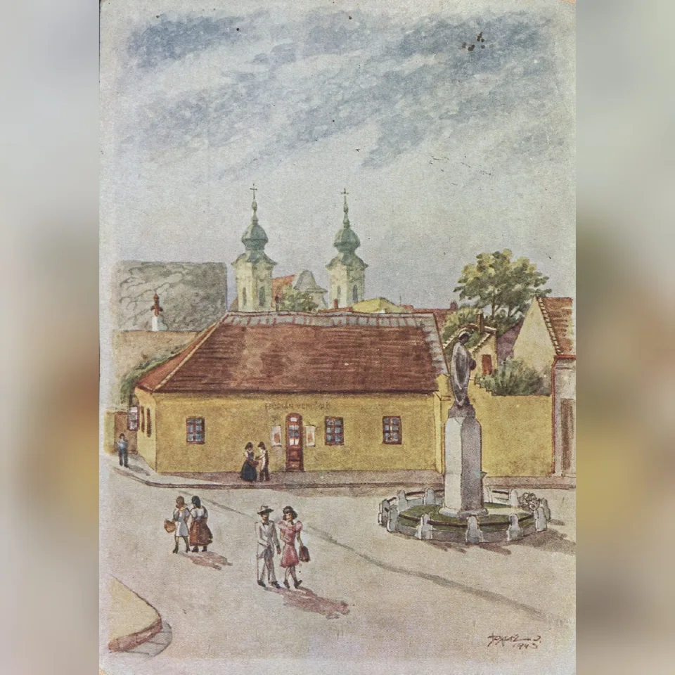 A pécsi Flórián tér Paál István 1943-as festményén