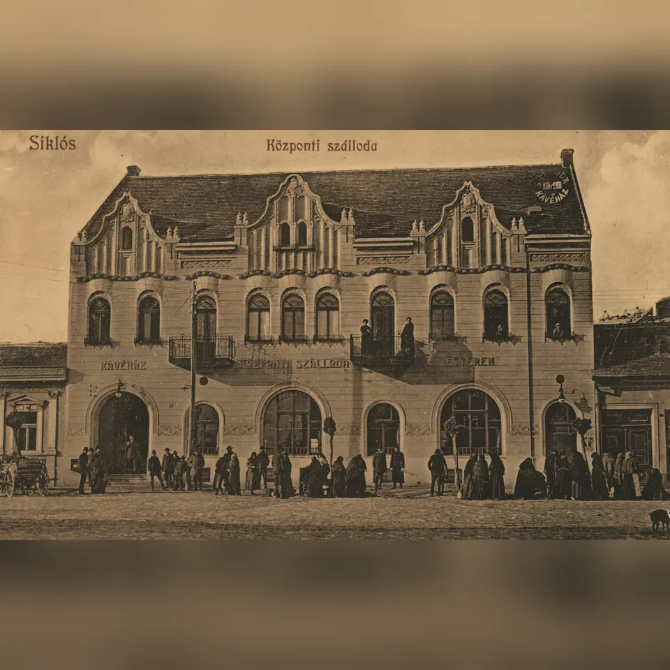 A siklósi Központi Szálloda 1911 körül, korabeli képeslapon